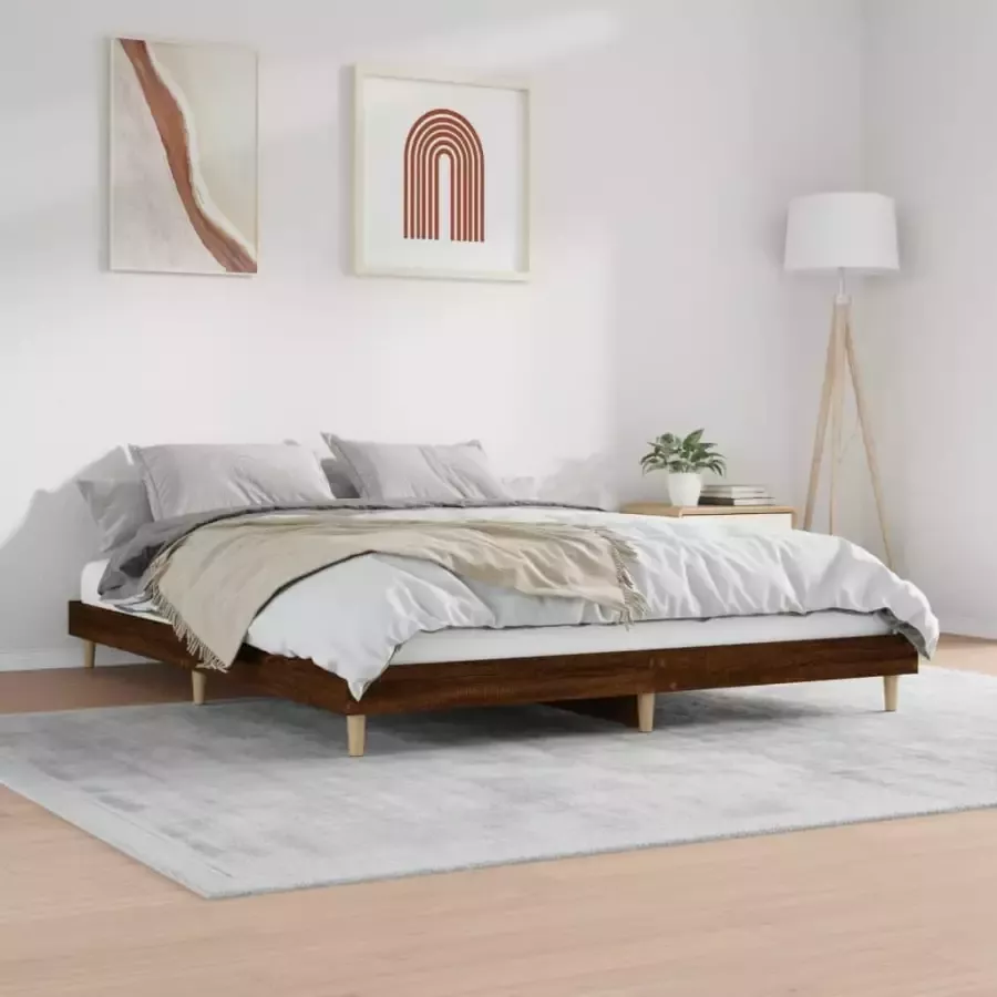 VidaXL Bedframe zonder matras bewerkt hout bruin eikenkleur 160x200 cm