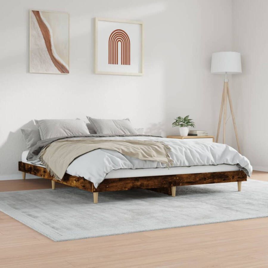 VIDAXL Bedframe zonder matras hout gerookt eikenkleurig 120x200 cm - Foto 3