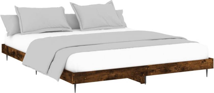 VidaXL -Bedframe-bewerkt-hout-gerookt-eikenkleurig-160x200-cm - Foto 4