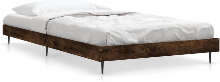 VIDAXL Bedframe zonder matras hout gerookt eikenkleurig 90x190 cm - Foto 5