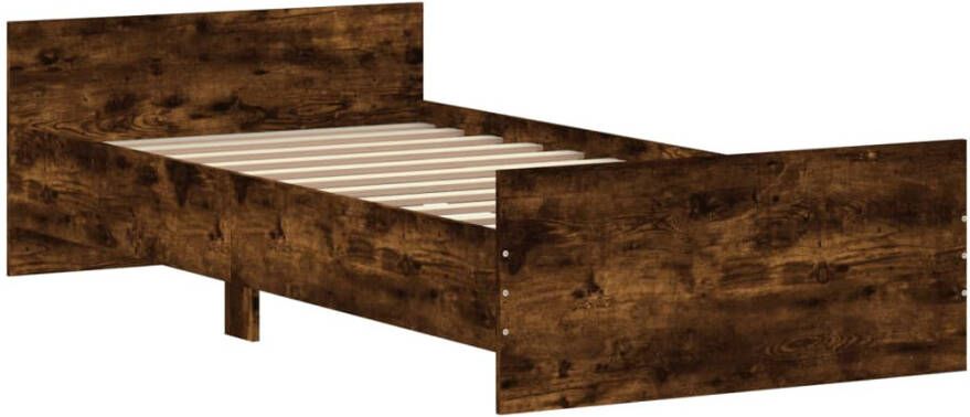 VIDAXL Bedframe zonder matras hout gerookt eikenkleurig 90x190 cm - Foto 2