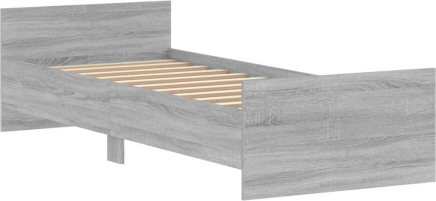 VidaXL -Bedframe-bewerkt-hout-grijs-sonoma-eiken-75x190-cm-Small-Single - Foto 2