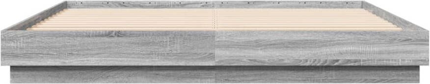 VidaXL -Bedframe-bewerkt-hout-grijs-sonoma-eikenkleurig-200x200-cm - Foto 2