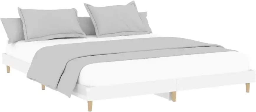 VidaXL -Bedframe-bewerkt-hout-hoogglans-wit-140x200-cm - Foto 4