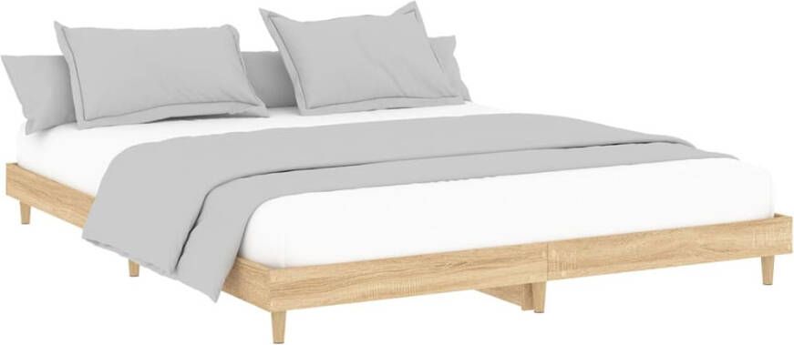 VIDAXL Bedframe zonder matras hout sonoma eikenkleurig 120x200 cm - Foto 4