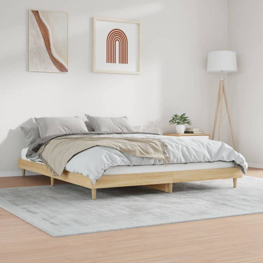 VIDAXL Bedframe zonder matras hout sonoma eikenkleurig 120x200 cm - Foto 3