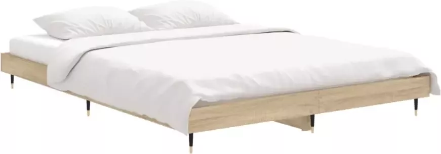 VIDAXL Bedframe zonder matras hout sonoma eikenkleurig 140x190 cm - Foto 5