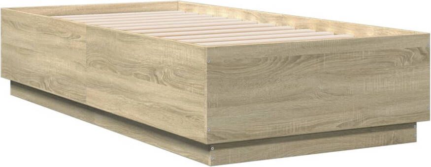 VidaXL -Bedframe-bewerkt-hout-sonoma-eikenkleurig-90x190-cm - Foto 3