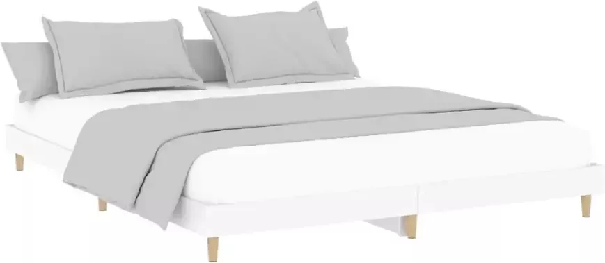 VidaXL -Bedframe-bewerkt-hout-wit-140x200-cm - Foto 5
