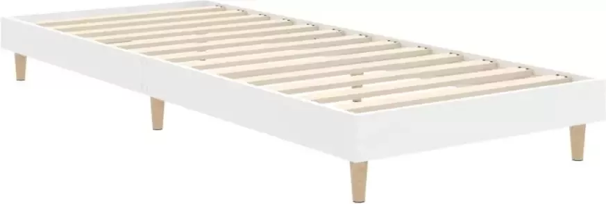 VidaXL -Bedframe-bewerkt-hout-wit-75x190-cm - Foto 4