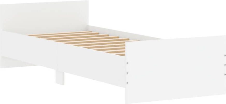 VidaXL -Bedframe-bewerkt-hout-wit-75x190-cm-Small-Single - Foto 2