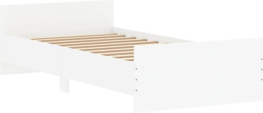 VidaXL -Bedframe-bewerkt-hout-wit-90x190-cm - Foto 2