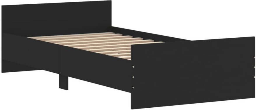 VidaXL -Bedframe-bewerkt-hout-zwart-100x200-cm - Foto 2