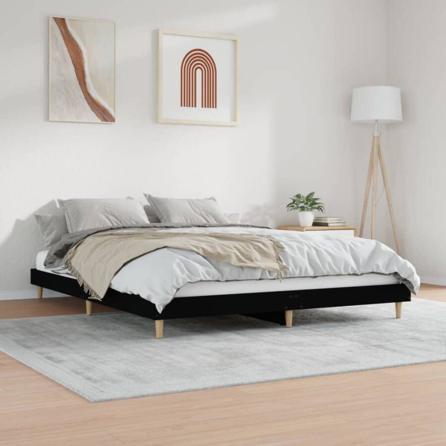 VidaXL -Bedframe-bewerkt-hout-zwart-120x200-cm - Foto 3