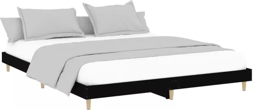 VidaXL -Bedframe-bewerkt-hout-zwart-150x200-cm - Foto 4