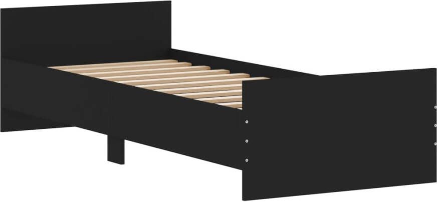 VidaXL -Bedframe-bewerkt-hout-zwart-75x190-cm-Small-Single - Foto 2