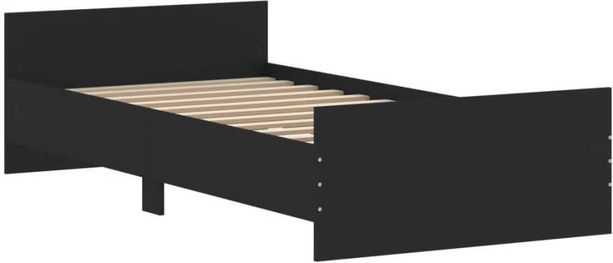 VidaXL -Bedframe-bewerkt-hout-zwart-90x190-cm - Foto 2