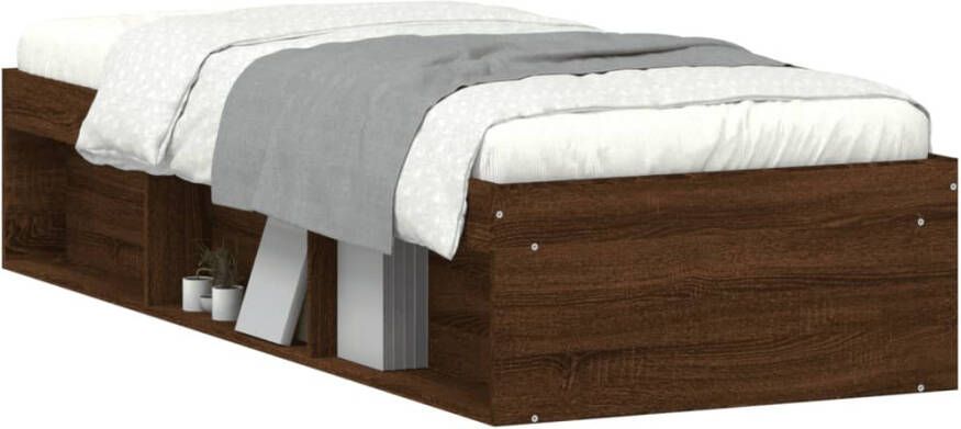 VidaXL -Bedframe-bruineikenkleurig-75x190-cm-Small-Single - Foto 5