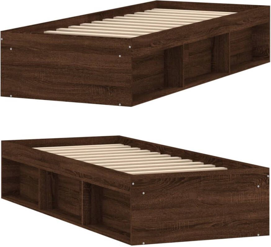 VidaXL -Bedframe-bruineikenkleurig-75x190-cm-Small-Single
