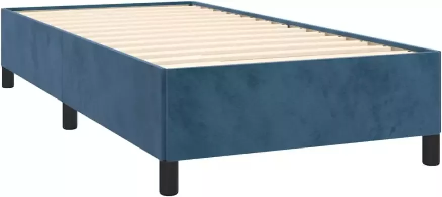 VidaXL Bedframe zonder matras 100x200 cm fluweel donkerblauw - Foto 7