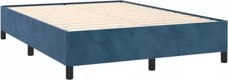 VIDAXL Bedframe zonder matras 140x190 cm fluweel donkerblauw - Foto 4