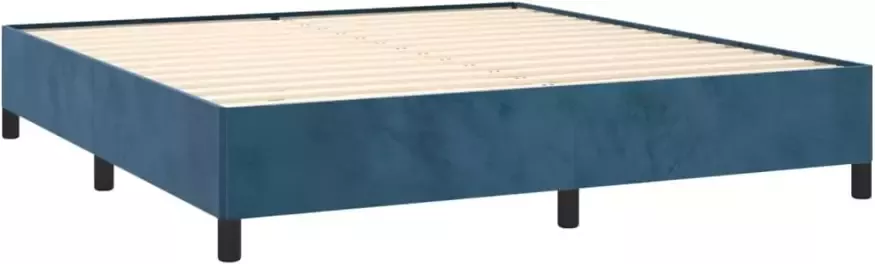 VIDAXL Bedframe zonder matras 160x200 cm fluweel donkerblauw - Foto 4