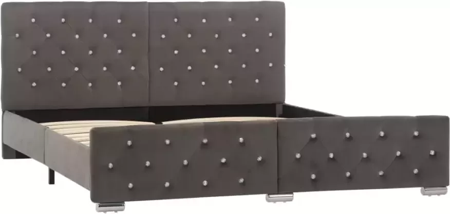 VidaXL -Bedframe-fluweel-grijs-160x200-cm - Foto 2