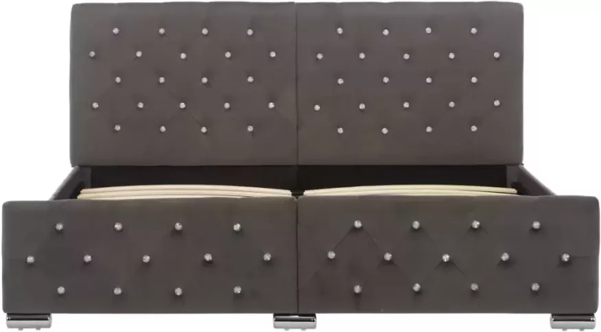 VidaXL -Bedframe-fluweel-grijs-160x200-cm