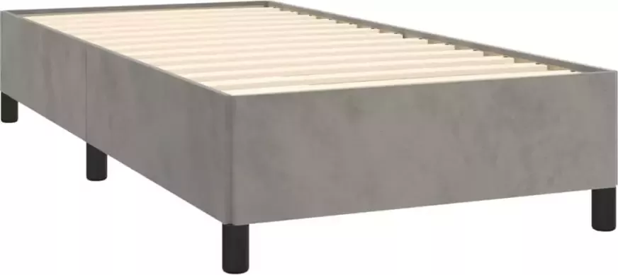 VidaXL Bedframe zonder matras 100x200 cm fluweel lichtgrijs - Foto 5