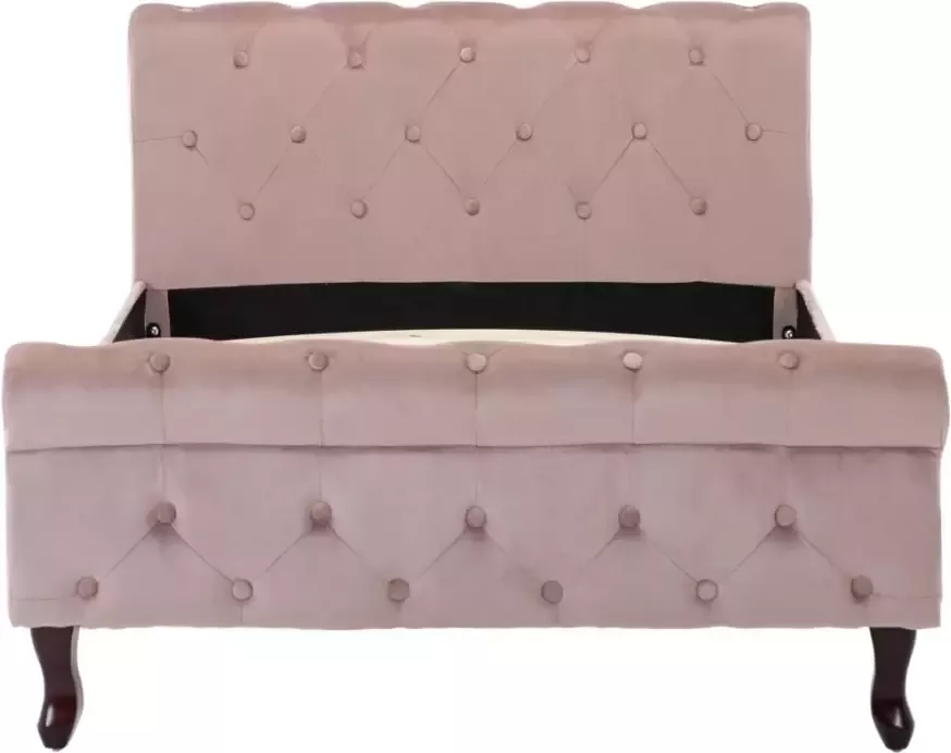 VidaXL -Bedframe-fluweel-roze-100x200-cm