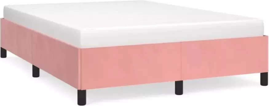 VIDAXL Bedframe fluweel roze 140x190 cm