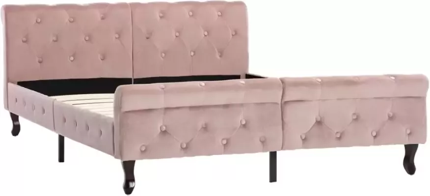 VidaXL -Bedframe-fluweel-roze-140x200-cm - Foto 4
