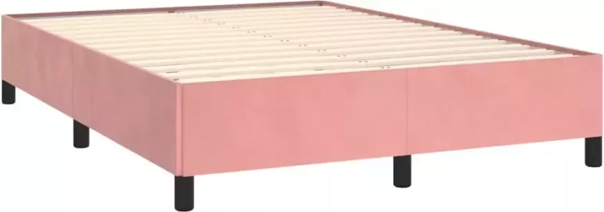 VidaXL -Bedframe-fluweel-roze-140x200-cm - Foto 3