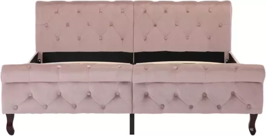 VidaXL -Bedframe-fluweel-roze-160x200-cm