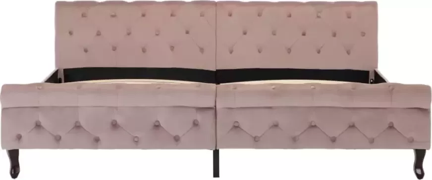 VIDAXL Bedframe fluweel roze 200x200 cm