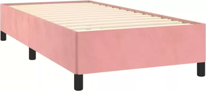 VidaXL -Bedframe-fluweel-roze-90x200-cm - Foto 4