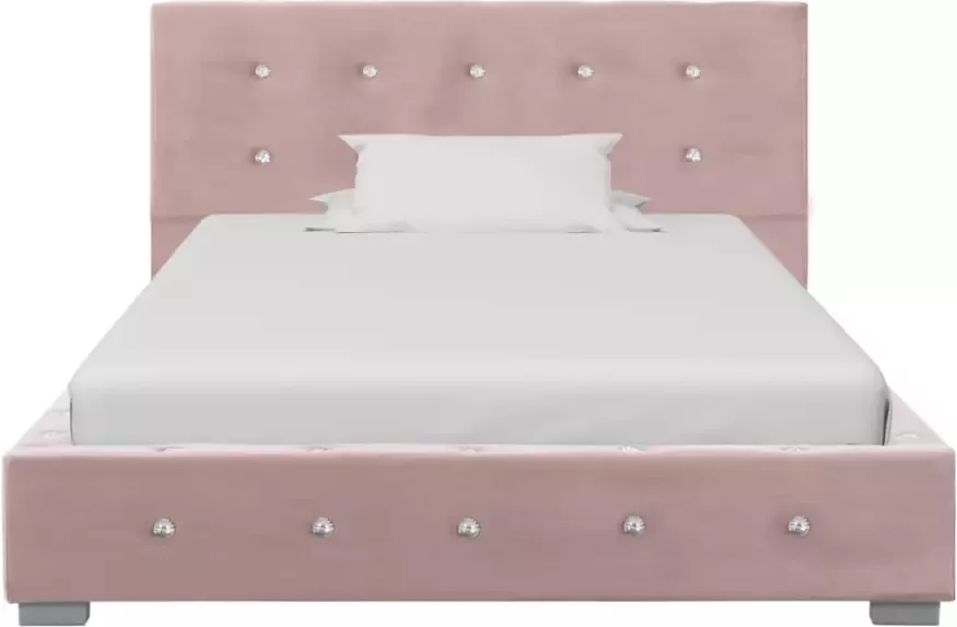 VIDAXL Bedframe fluweel roze 90x200 cm