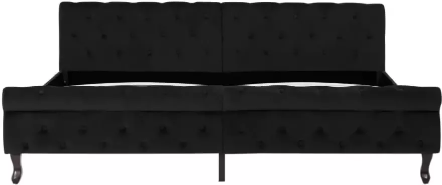 VidaXL -Bedframe-fluweel-zwart-200x200-cm