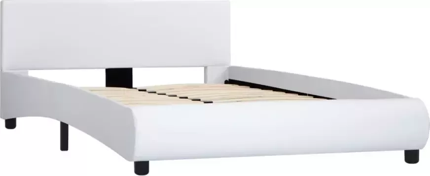 VidaXL -Bedframe-kunstleer-wit-140x200-cm - Foto 4