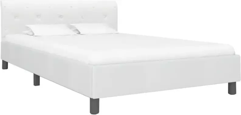 VidaXL -Bedframe-kunstleer-wit-140x200-cm - Foto 4