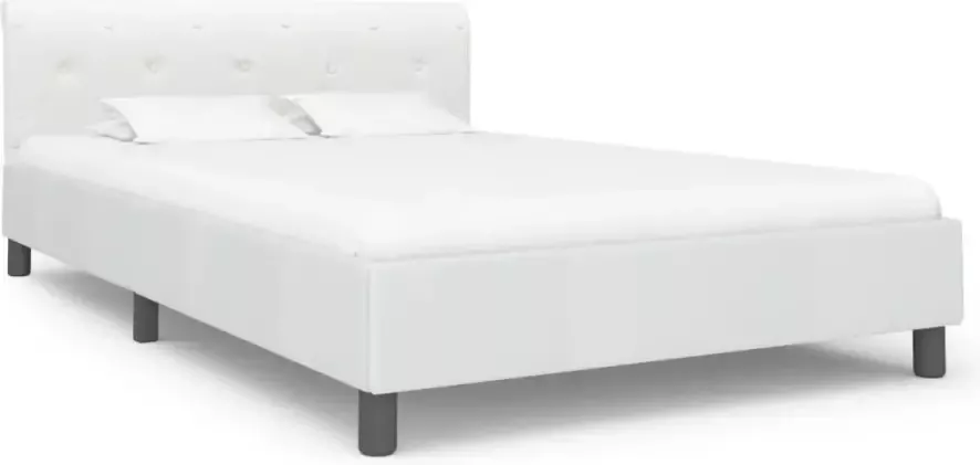 VidaXL -Bedframe-kunstleer-wit-140x200-cm - Foto 2