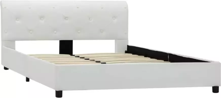 VidaXL -Bedframe-kunstleer-wit-140x200-cm - Foto 3