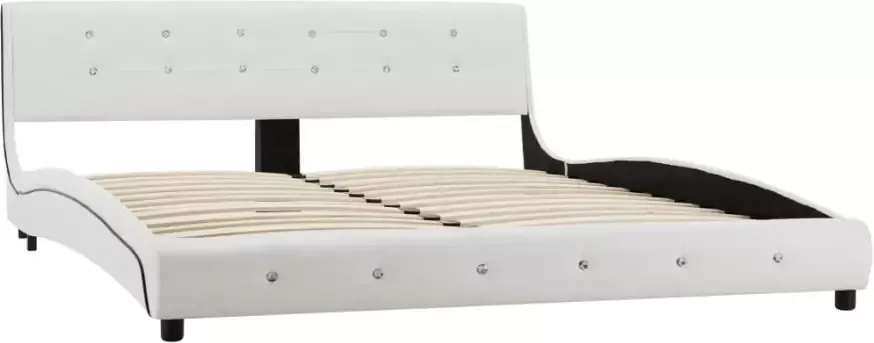VidaXL -Bedframe-kunstleer-wit-160x200-cm - Foto 4