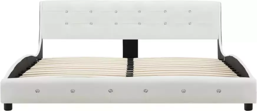 VidaXL -Bedframe-kunstleer-wit-160x200-cm - Foto 2