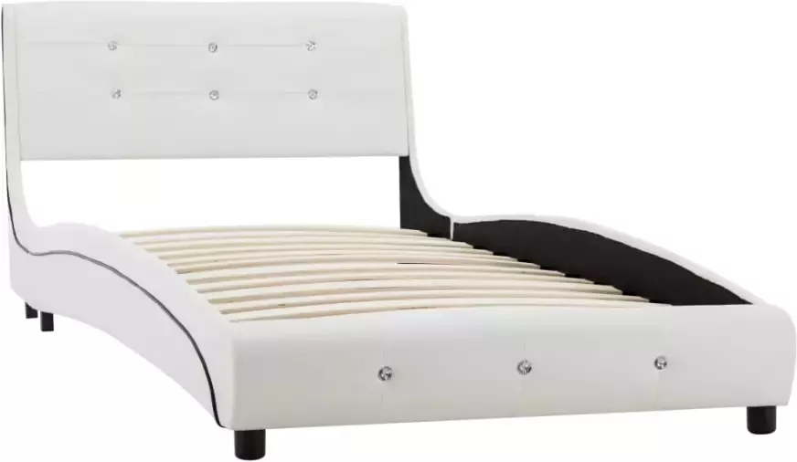 VidaXL -Bedframe-kunstleer-wit-90x200-cm - Foto 5