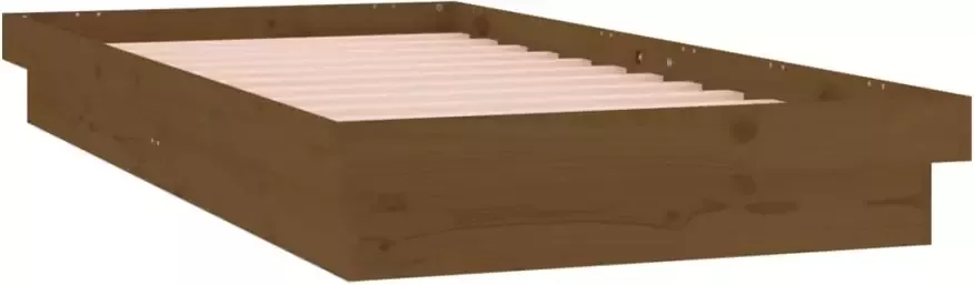 VidaXL -Bedframe-LED-hout-honingbruin-75x190-cm-2FT6-Small-Single - Foto 6