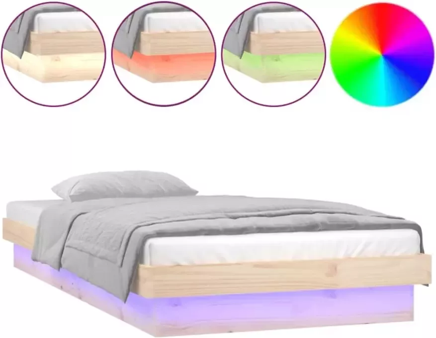 VidaXL -Bedframe-LED-massief-hout-100x200-cm - Foto 4