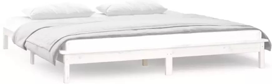 VidaXL -Bedframe-LED-massief-hout-wit-135x190-cm-4FT6-Double - Foto 3