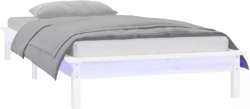 VidaXL -Bedframe-LED-massief-hout-wit-90x190-cm-3FT-Single - Foto 4