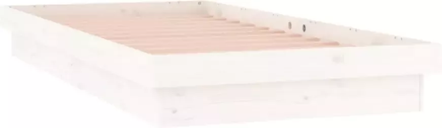 VidaXL Bedframe LED massief hout wit 90x200 cm - Foto 7